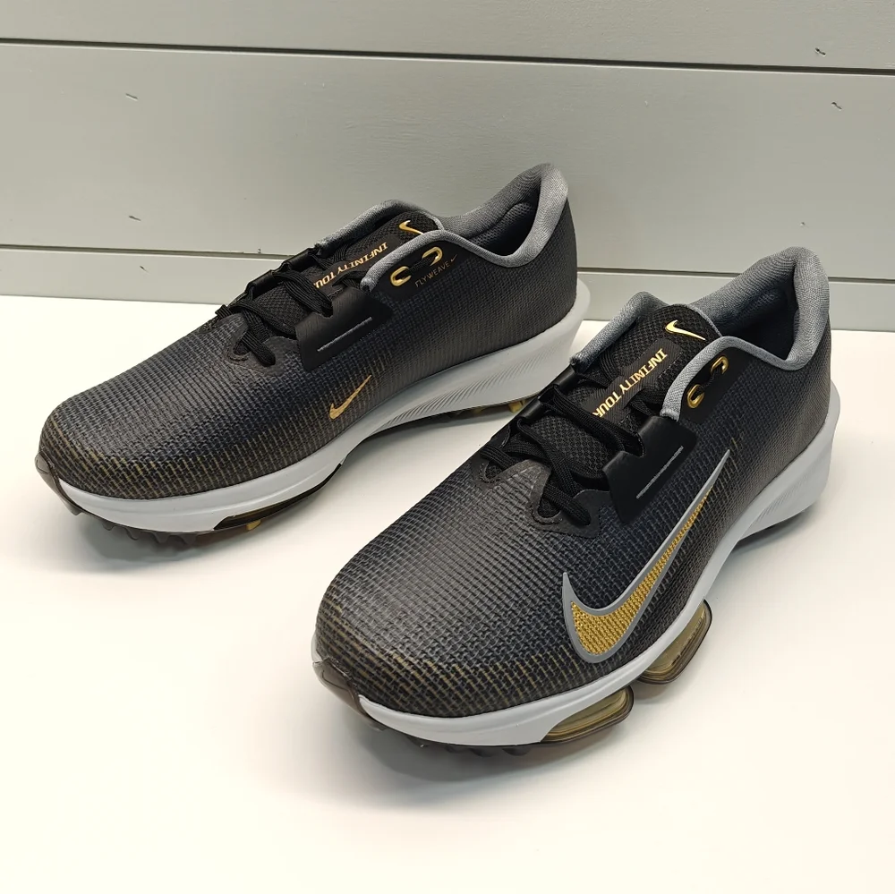 Nike  Air Zoom Infinity Tour 2 Golf Black Infinite Gold Golf Shoes sz Men's 11.5
